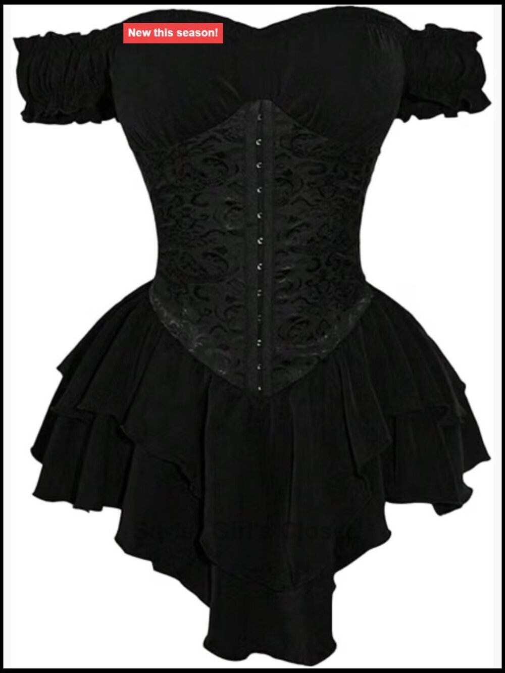 Off Shoulder Layered Ruffle Corset Dress Gothic Bustier